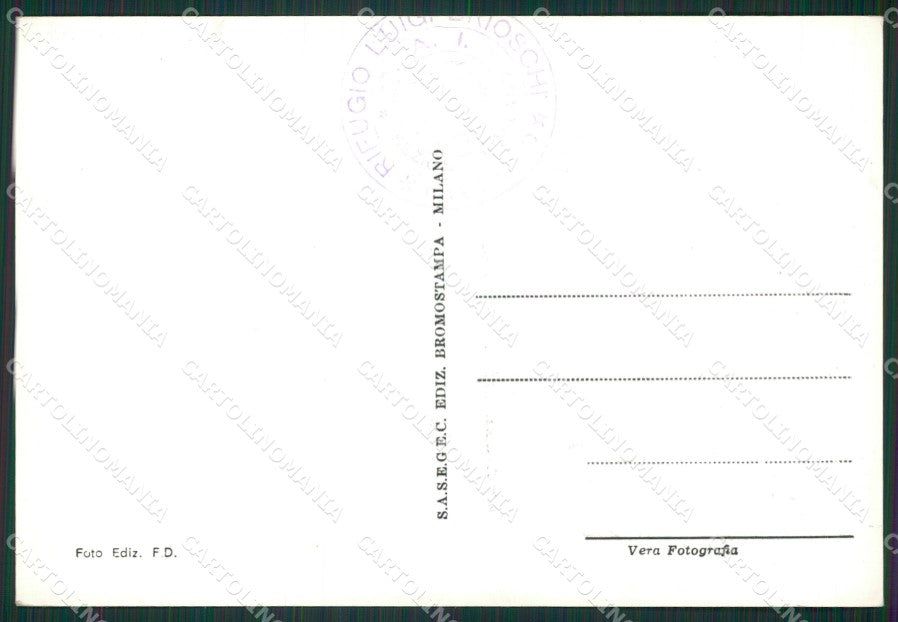 Lecco Pasturo Rifugio Brioschi Foto FG cartolina ZK0731 – retro