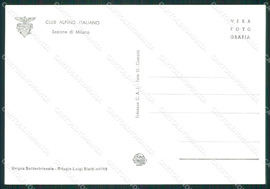Lecco Mandello Lario Rifugio Bietti Cai Foto FG cartolina ZK0733 – retro