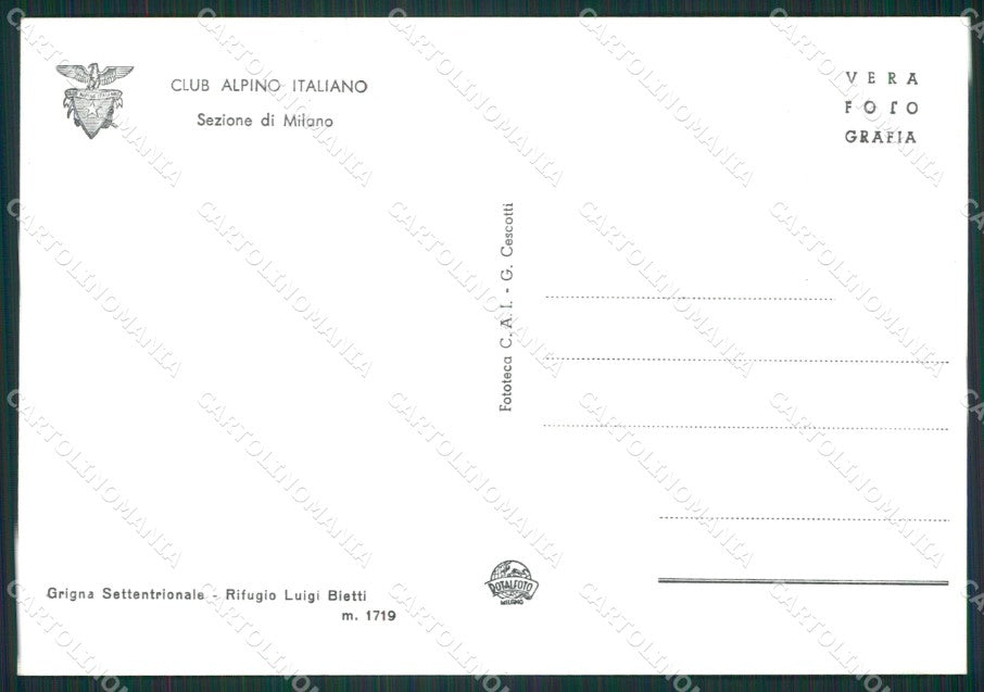 Lecco Mandello Lario Rifugio Bietti Cai Foto FG cartolina ZK0734 – retro