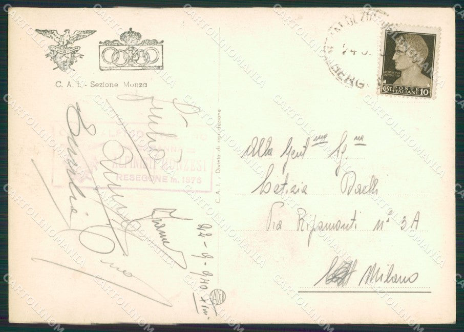 Lecco Resegone Rifugio Alpinisti Monzesi Cai Foto FG cartolina ZK0754 – retro