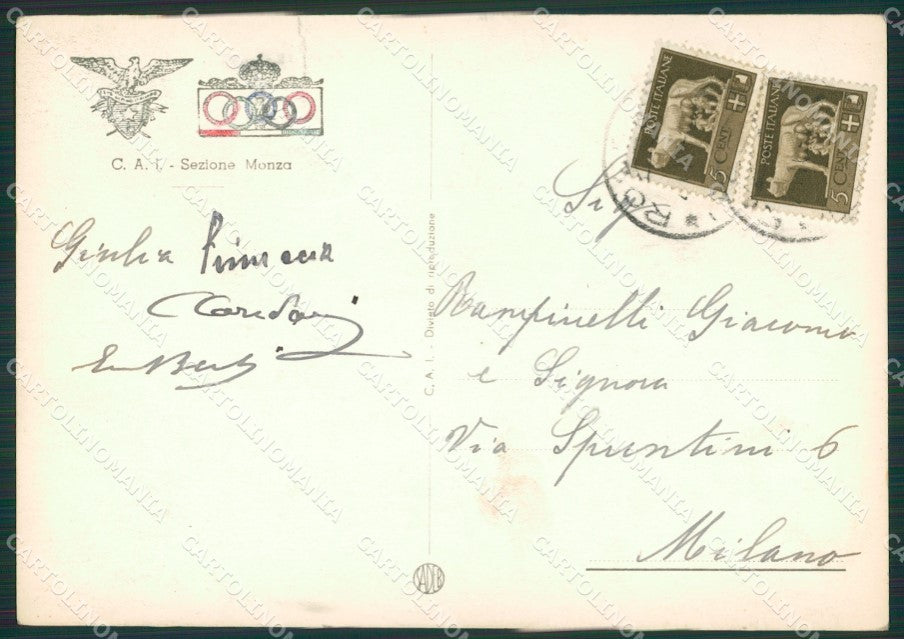 Lecco Capanna Alpinisti Monzesi PIEGHINA Foto FG cartolina ZK0755 – retro