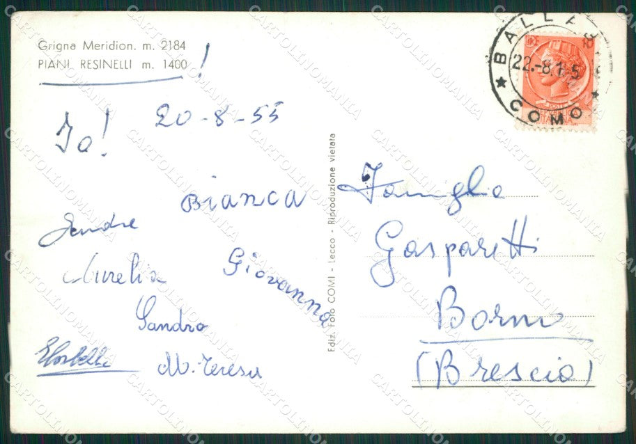 Lecco Mandello Lario Piani Resinelli PIEGHINA Foto FG cartolina ZK0761 – retro