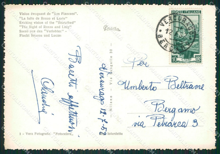 Lecco Promessi Sposi Alessandro Manzoni Foto FG cartolina ZK0763 – retro