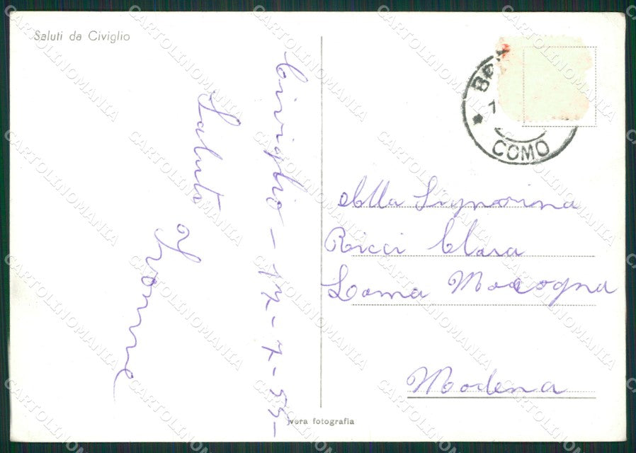 Como Civiglio Foto FG cartolina ZK0772 – retro