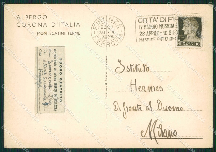 Pistoia Montecatini Terme PIEGA FG cartolina ZK0791 – retro