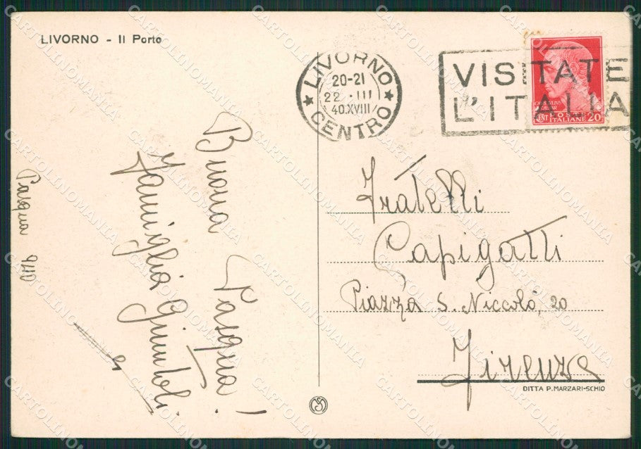 Livorno Città Porto Navi FG cartolina ZK0829 – retro