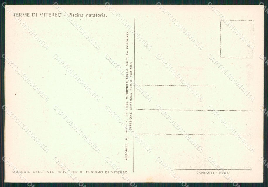 Viterbo Terme di Viterbo Piscina FG cartolina ZK0838 – retro