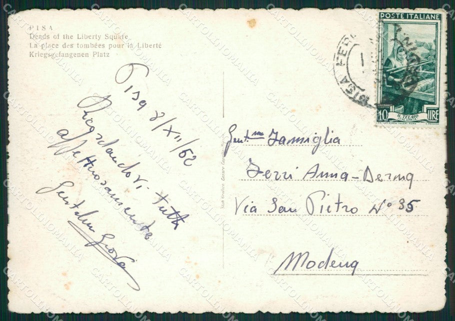 Pisa Città PIEGHINA FG cartolina ZK0839 – retro