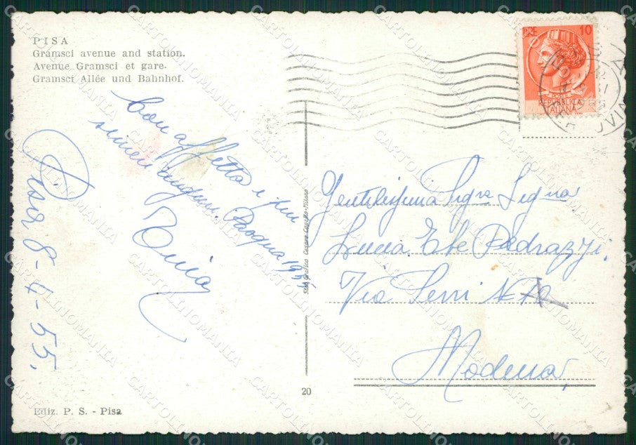 Pisa Città Stazione Filovia FG cartolina ZK0840 – retro