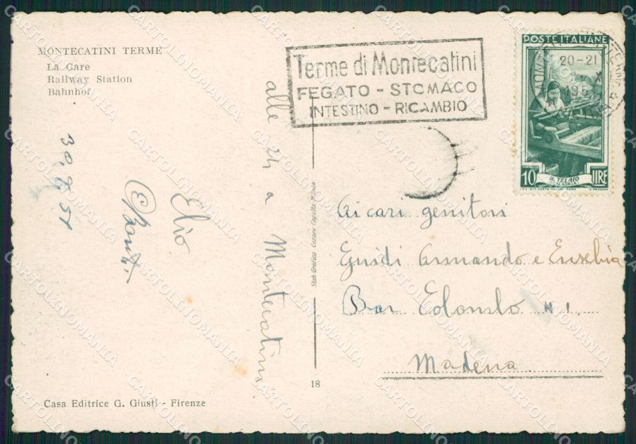 Pistoia Montecatini Terme Stazione Auto Corriera FG cartolina ZK0849 – retro