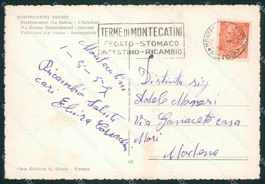 Pistoia Montecatini Terme FG cartolina ZK0850 – retro