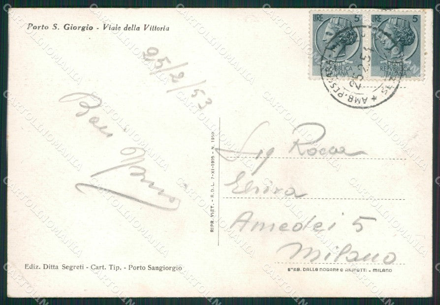 Ascoli Piceno Fermo Porto San Giorgio FG cartolina ZK0890 – retro