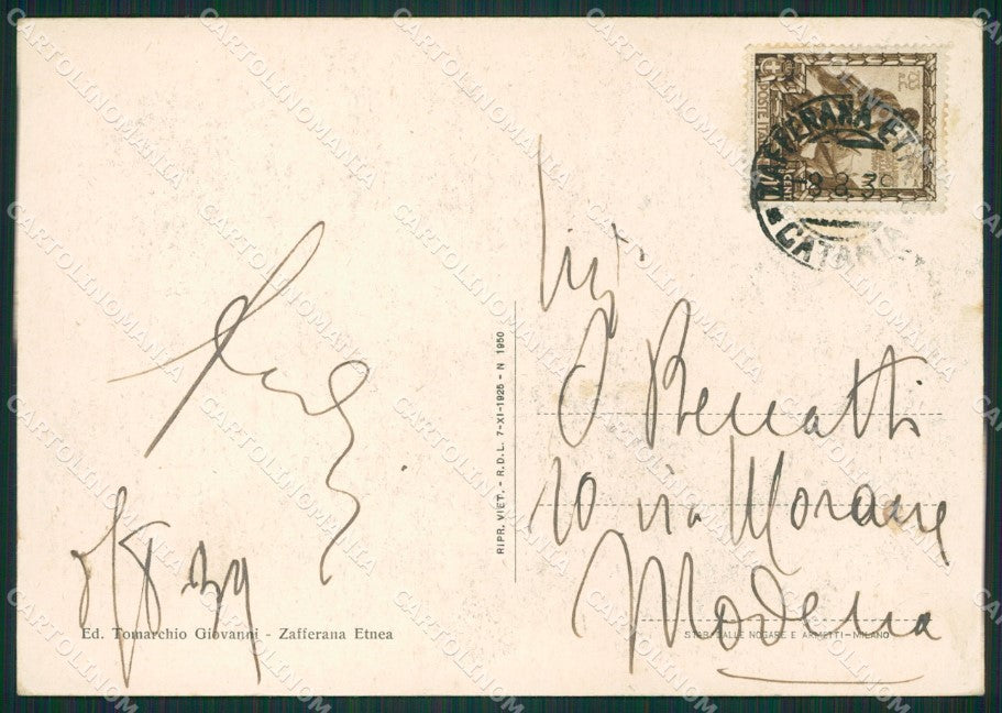 Catania Zafferana Etnea FG cartolina ZK0916 – retro