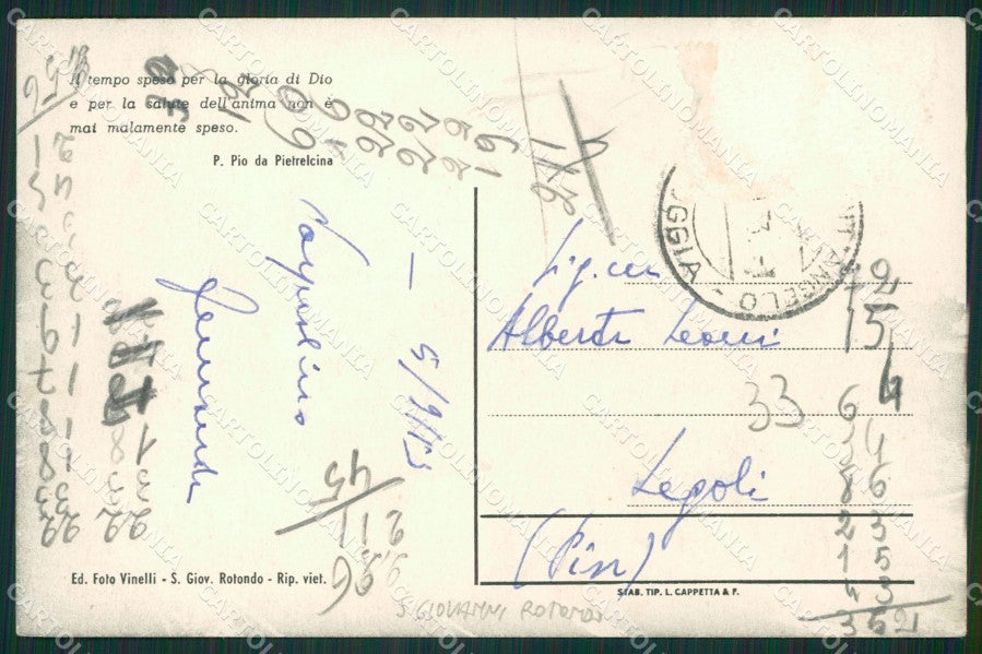 Foggia San Giovanni Rotondo ABRASA FG cartolina ZK0921 – retro