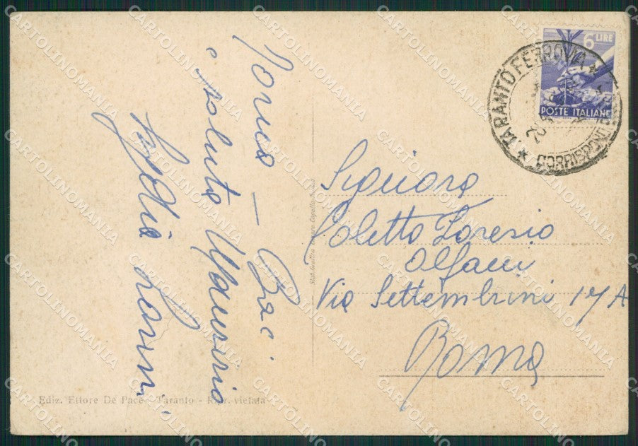 Taranto Città PIEGHINE FG cartolina ZK0925 – retro
