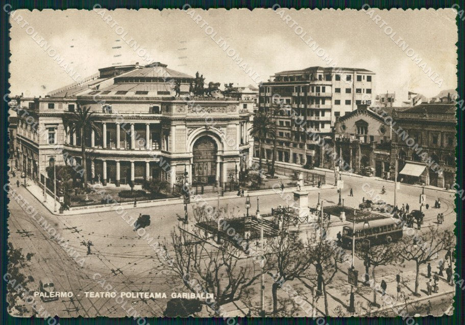 Palermo Città Teatro Politeama Corriera FG cartolina ZK0941 – fronte