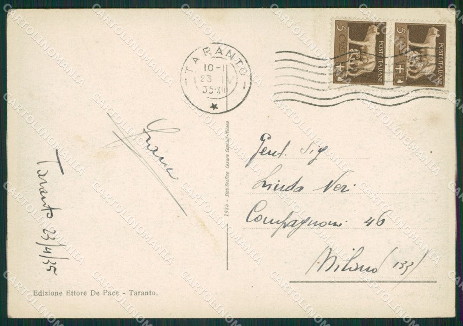 Taranto Città PIEGHINA FG cartolina ZK0945 – retro