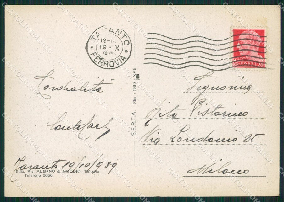 Taranto Città Palazzo del Governo FG cartolina ZK0946 – retro