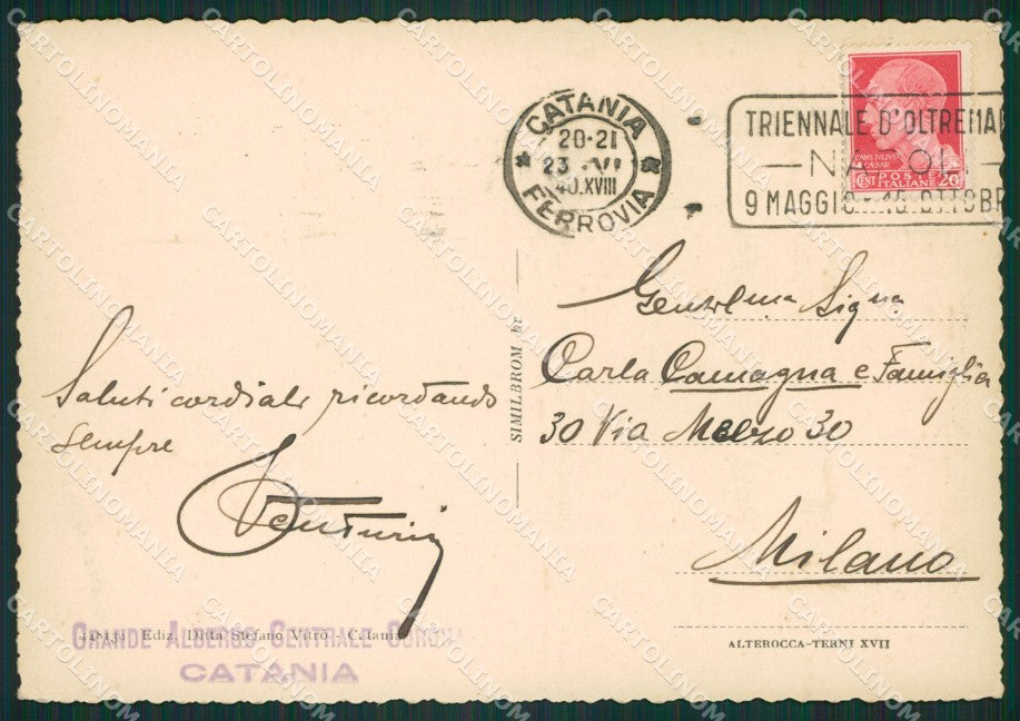 Catania Città Palazzo Poste e Telegrafi FG cartolina ZK0954 – retro