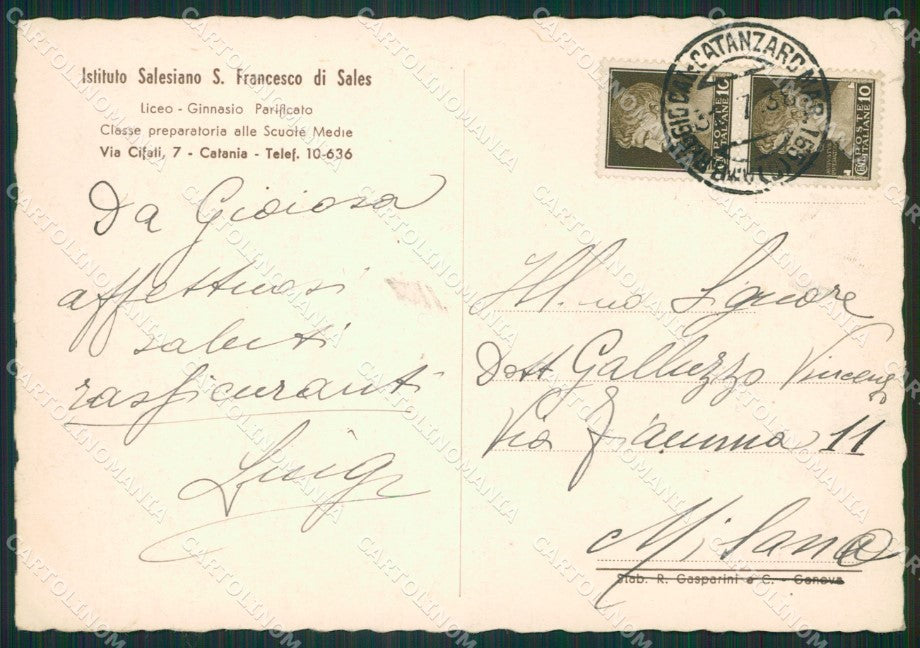 Catania Città Istituto Salesiano FG cartolina ZK0960 – retro