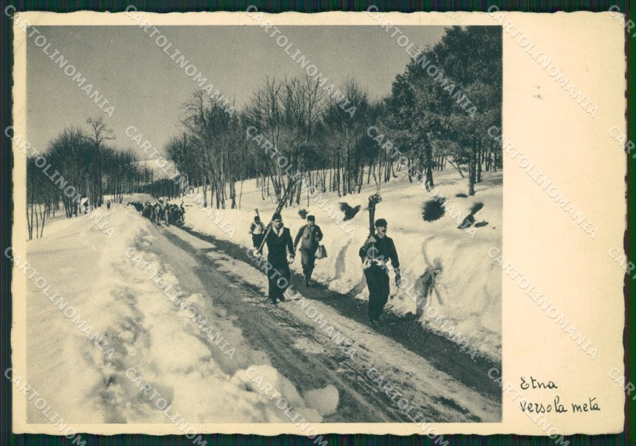 Catania Etna Sci Nevicata FG cartolina ZK0961 – fronte