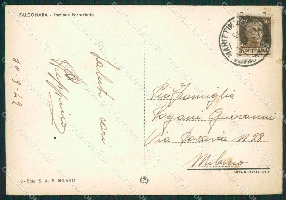 Ancona Falconara Marittima Stazione Treno PIEGHE FG cartolina ZK0965 – retro