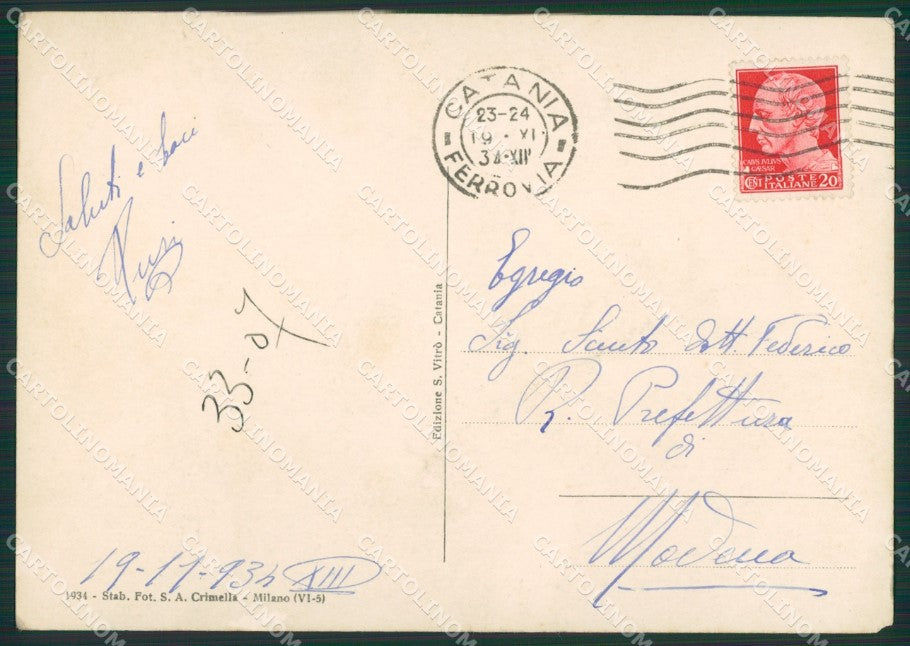 Catania Città Bellini ABRASA Foto FG cartolina ZK1034 – retro