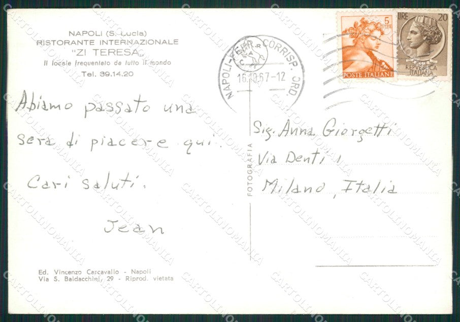Napoli Città Zi Teresa Foto FG cartolina ZK1038 – retro