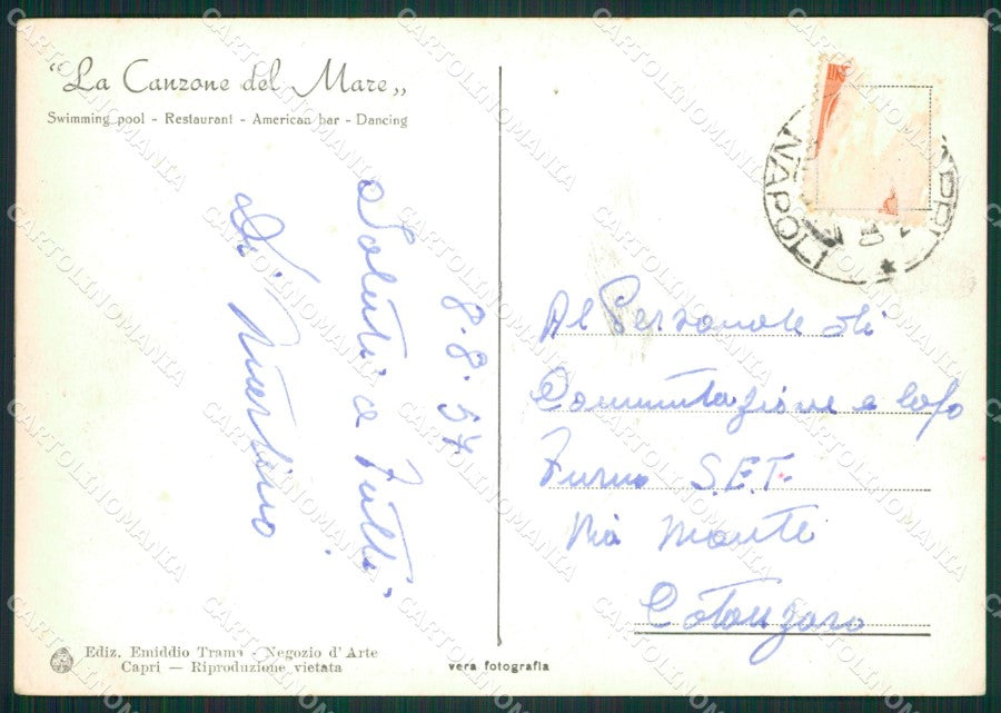 Napoli Capri PIEGHINA Foto FG cartolina ZK1046 – retro