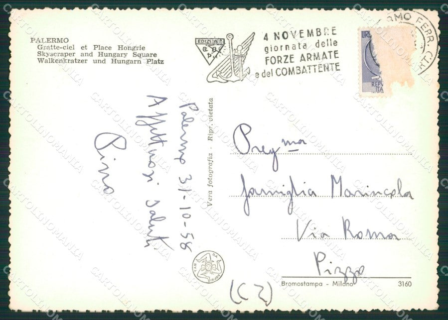 Palermo Città Foto FG cartolina ZK1054 – retro