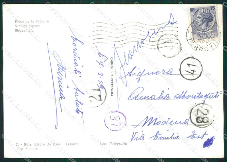 Taranto Città Foto FG cartolina ZK1125 – retro