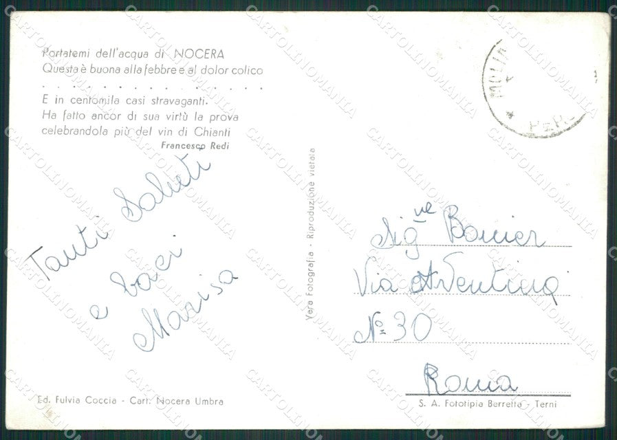 Perugia Nocera Umbra Foto FG cartolina ZK1146 – retro