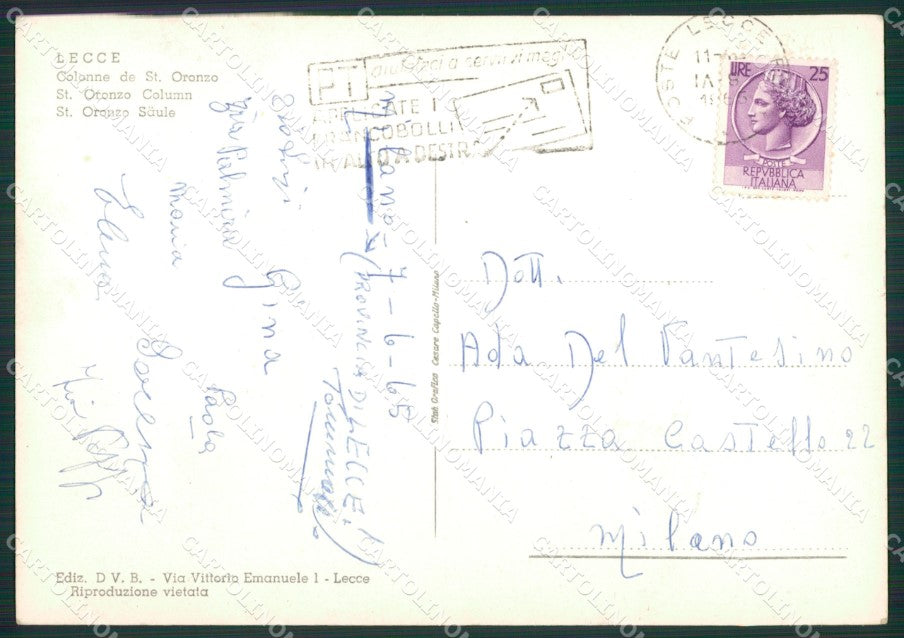 Lecce Città Foto FG cartolina ZK1149 – retro