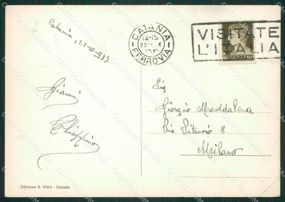 Catania Etna PIEGHINA Foto FG cartolina ZK1187 – retro