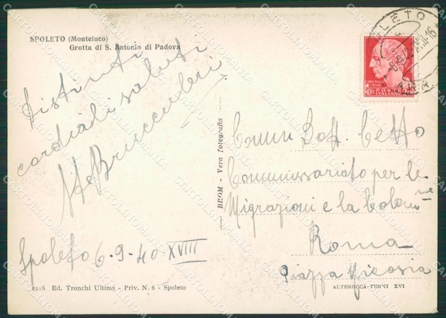Perugia Spoleto Frati Foto FG cartolina ZK1191 – retro
