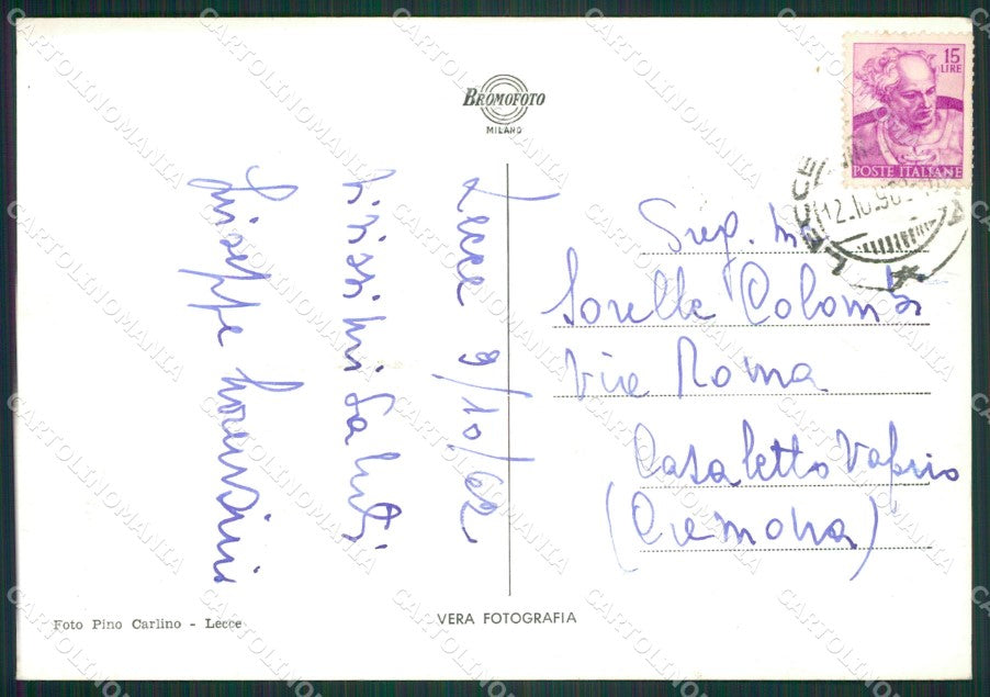 Lecce Città Caserma Trizio PIEGHE Foto FG cartolina ZK1196 – retro