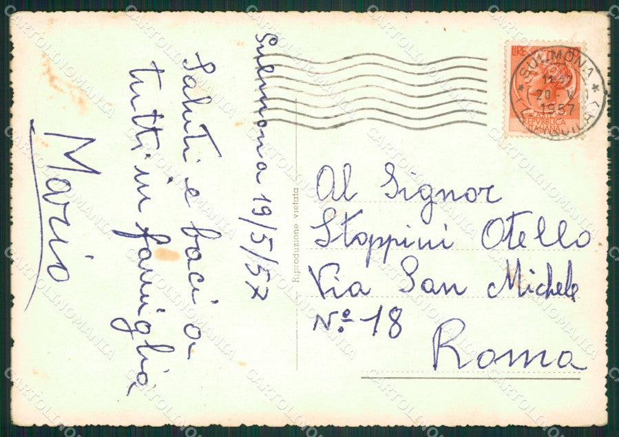 L'Aquila Sulmona Teatro Comunale Foto FG cartolina ZK1197 – retro