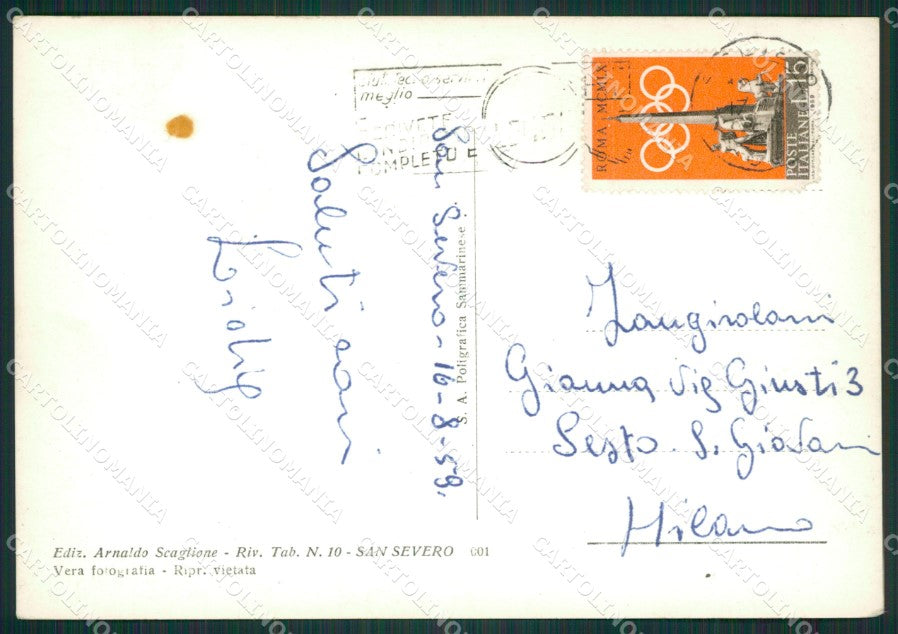 Foggia San Severo Teatro Comunale Foto FG cartolina ZK1205 – retro