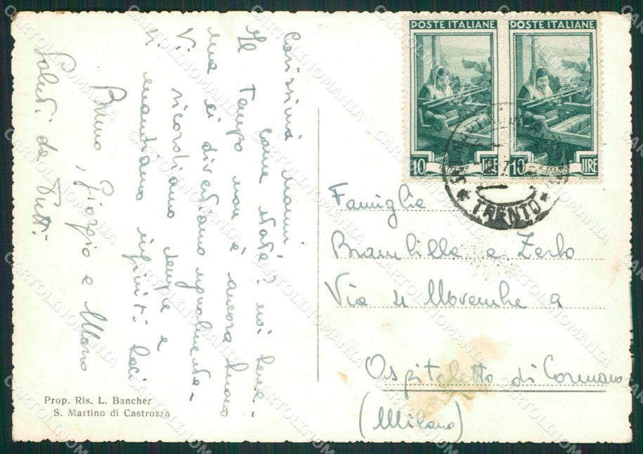 Trento Siror San Martino di Castrozza STRAPPINO Foto FG cartolina ZK1222 – retro