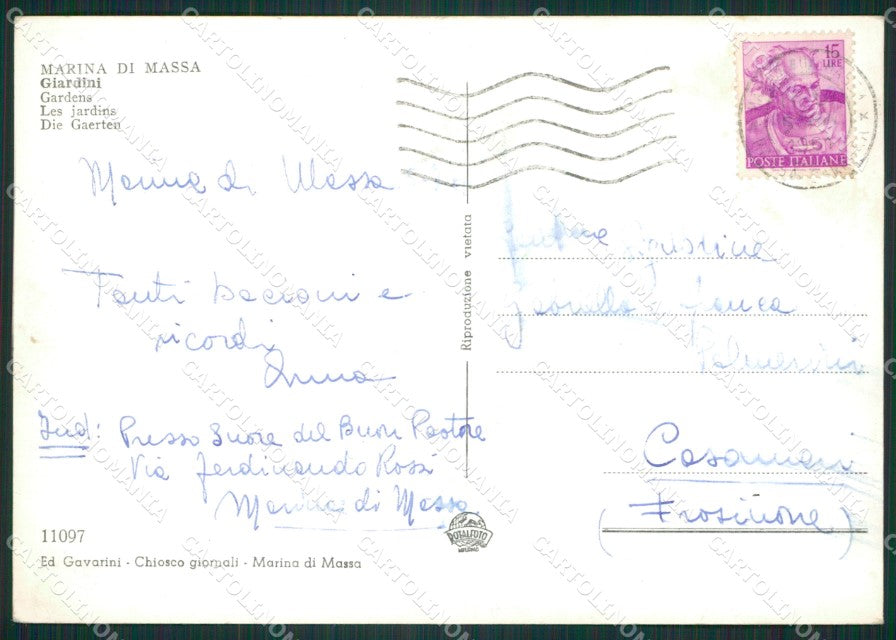 Massa Carrara Marina di Foto FG cartolina ZK1226 – retro