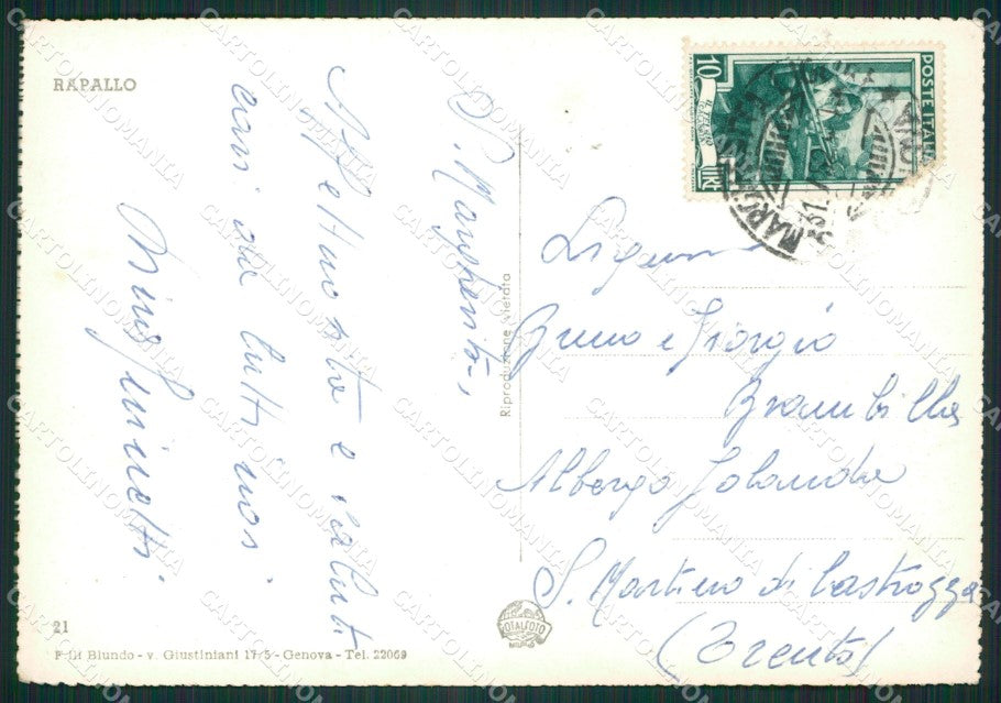 Genova Rapallo Barche Foto FG cartolina ZK1229 – retro