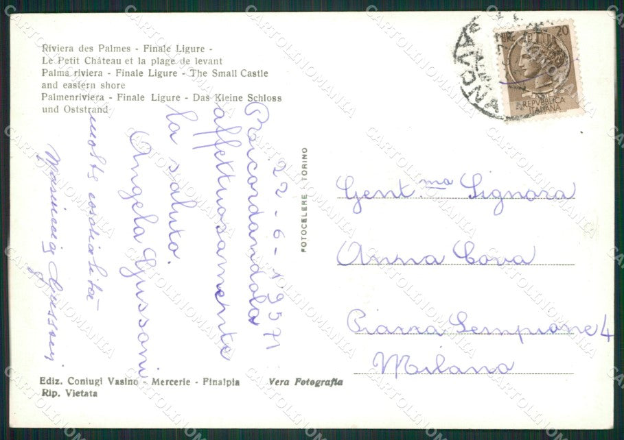 Savona Finale Ligure Foto FG cartolina ZK1234 – retro