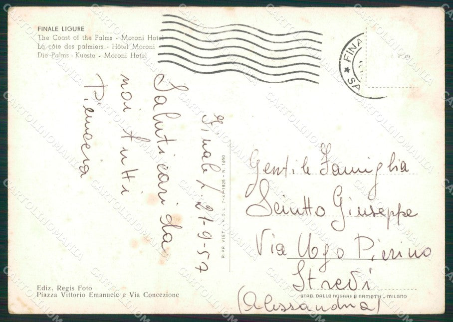 Savona Finale Ligure Foto FG cartolina ZK1238 – retro