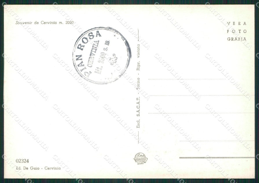 Aosta Valtournenche Cervinia Saluti da Foto FG cartolina ZK1239 – retro