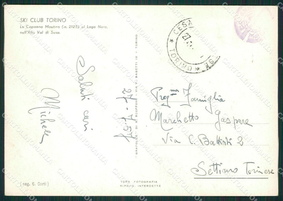 Torino Cesana Rifugio Capanna Mautino Foto FG cartolina ZK1242 – retro