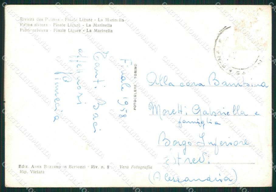 Savona Finale Ligure Foto FG cartolina ZK1243 – retro