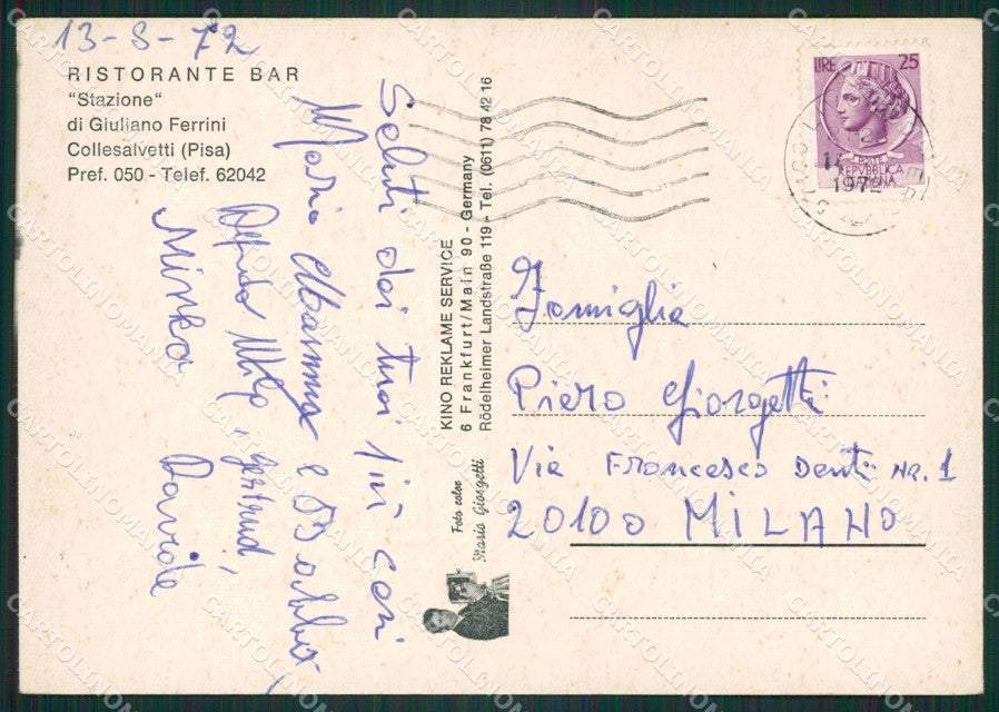 Pisa Collesalvetti Foto FG cartolina ZK1262 – retro