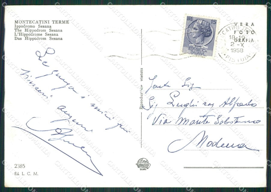 Pistoia Montecatini Terme Ippodromo Foto FG cartolina ZK1268 – retro