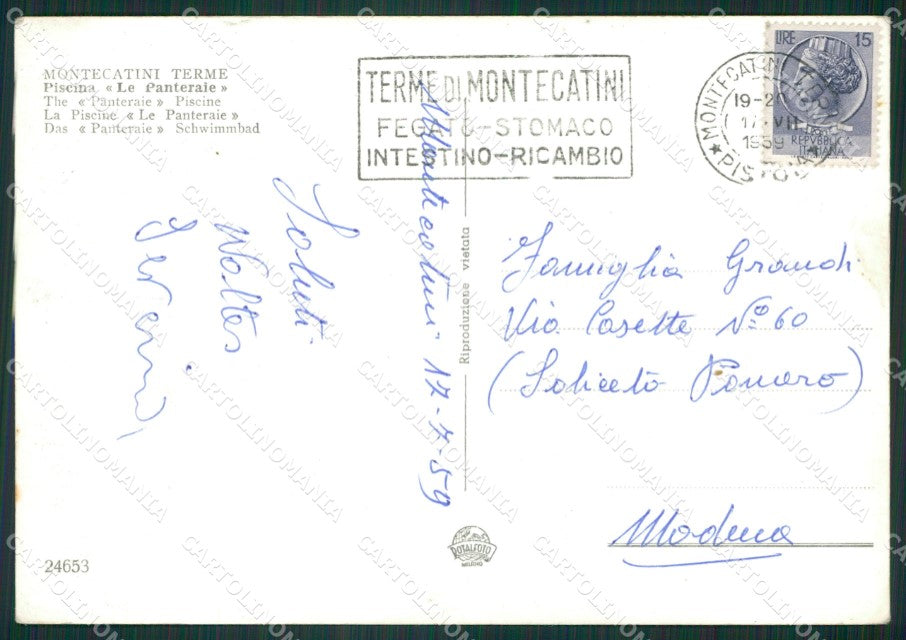 Pistoia Montecatini Terme Foto FG cartolina ZK1270 – retro
