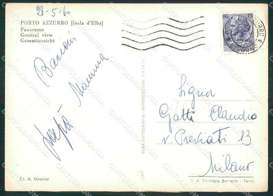 Livorno Porto Azzurro Elba Foto FG cartolina ZK1286 – retro